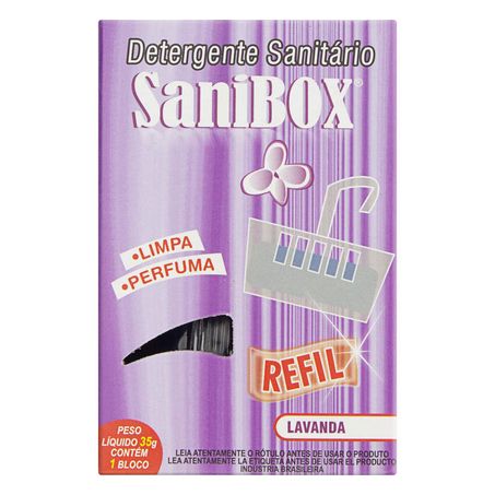 REFIL DETERGENTE SANITARIO SANIBOX LAVANDA 35G
