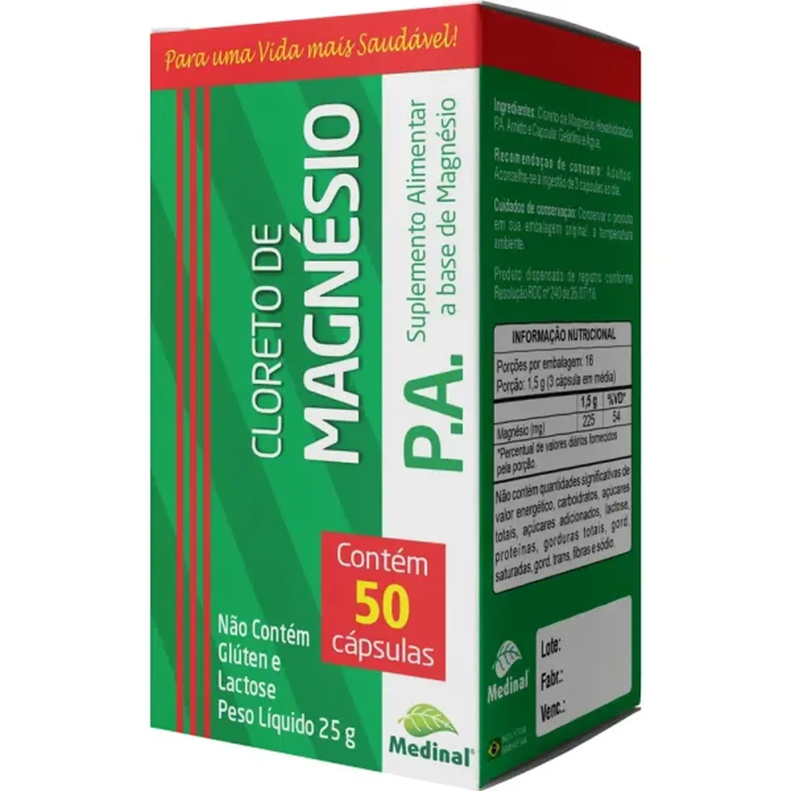 Cloreto de Magnésio 500mg 50cps