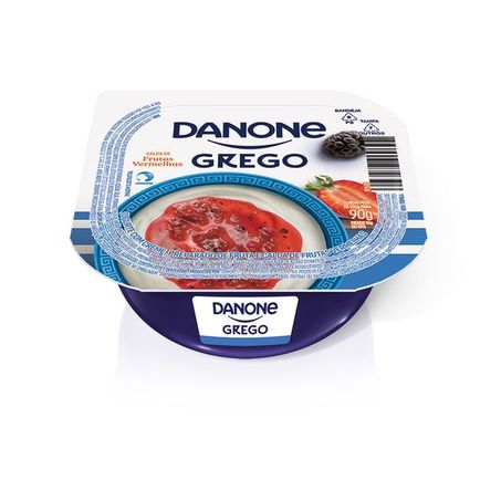 Iogurte danone grego com calda frutas vermelhas pote 90g