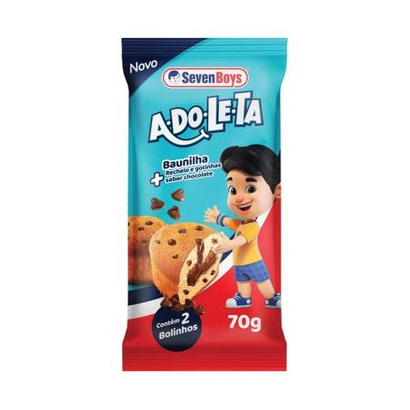 BOLINHO SEVEN BOYS BAUNILHA RECH GOTAS DE CHOC 70G