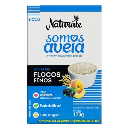 Aveia em flocos finos naturale somos aveia