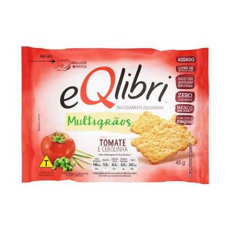 Biscoito multigrãos tomate/cebola eqlibri 45g