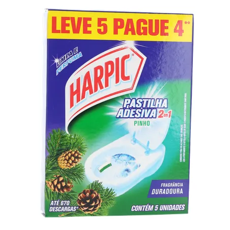 Pastilha adesiva harpic pinho com 5 360-35