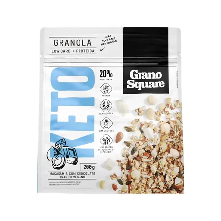 Granola granosquare keto macadâmia com chocolate branco 200g
