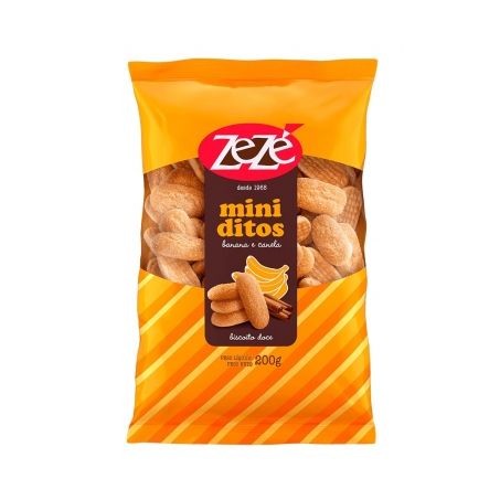 BISCOITO ZEZÉ MINIDITOS BANANA E CANELA 200G