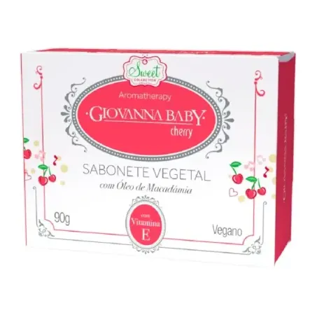 Sabonete em barra giovanna baby cherry vegano caixa 90g