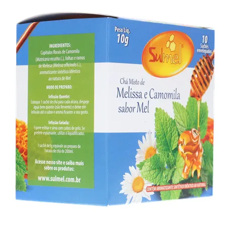 Cha sulmel melissa camomila mel 10g 360-13