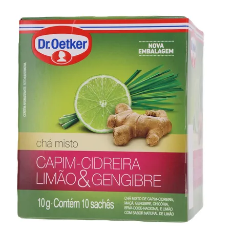 Chá Dr Oetker Cidreira e Limão/Gengibre C/10 Sachês 360-1