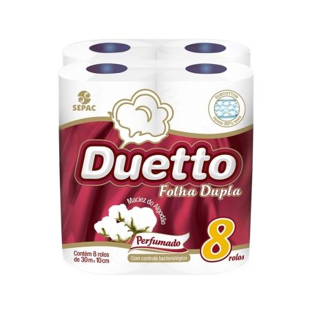 Papel Hig Duetto Folha Dupla Perfumado 8x30m 
 