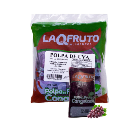Polpa fruta uva laqfruto 400g