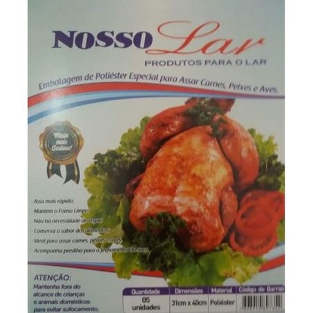 Embalagem pol. assar carne nosso lar c/5