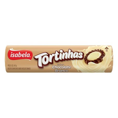 Biscoito isabela tortinhas chocolater branco 140g