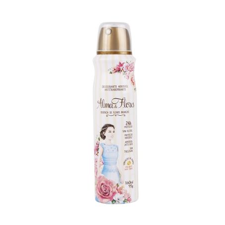 Desodorante aerosol alma de flores 150ml brancas