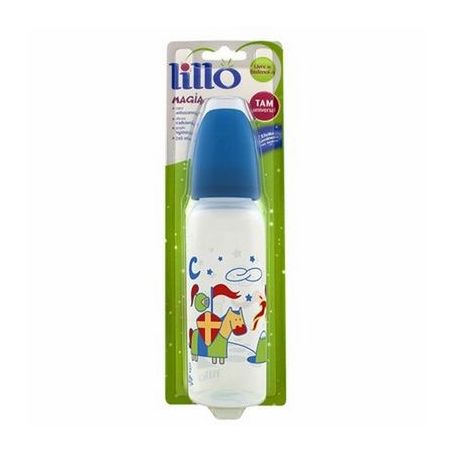 MAMADEIRA LILLO 240ML ORTO SILICONE AZUL 
