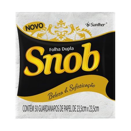 Guardanapo Snob Pequeno Folha Dupla 23,5cm X 23,5cm 50 Unidades