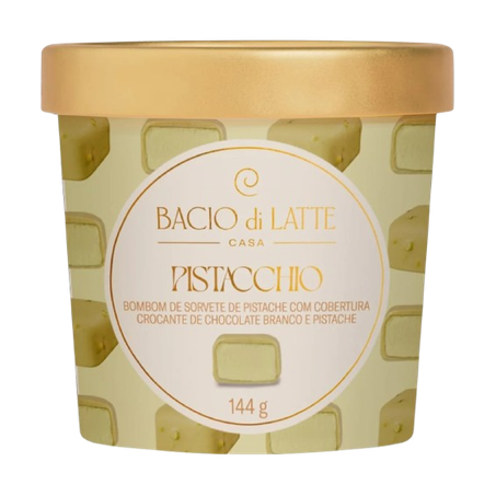 BOMBOM DE SORVETE BACCIO DE LATTE PISTACCHIO POTE 144G