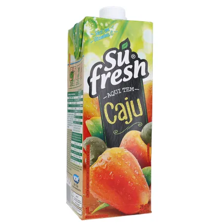 Bebida de Fruta Adoçada Su Fresh Caju Caixa com Tampa 1lt 360-34