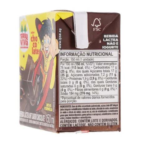 Bebida lactea terrinha uht sabor chocolate 150ml 360-7