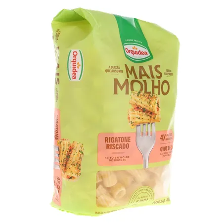 Macarrão de Sêmola com Ovos Rigatone Riscado Orquídea Absorve Mais Molho 400G 360-32