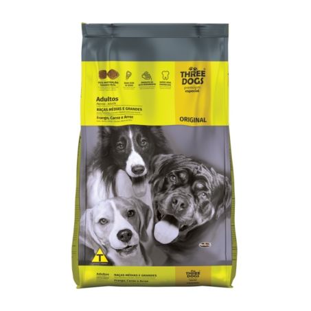 Ração three dogs original raças pequenas e mini 1kg