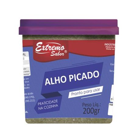 Alho extremo sabor picado 200g