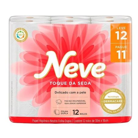 PAPEL HIGIÊNICO FOLHA DUPLA 30M NEVE TOQUE DE SEDA L12 P11