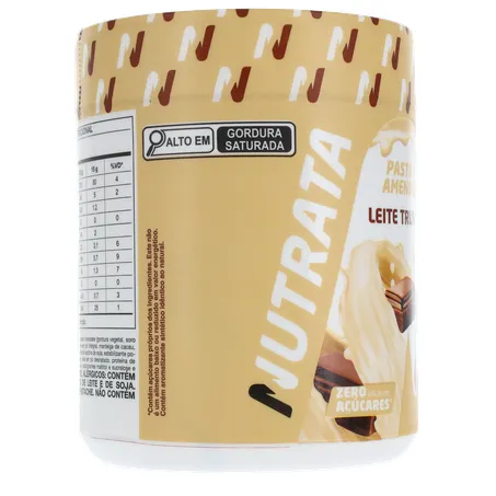 PASTA DE AMENDOIM NUTRATA LEITE TRUFADO COM WHEY PROTEIN ZERO AÇÚCAR POTE 600G 360-30