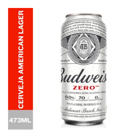 CERVEJA BUDWEISER ZERO LATA 473ML