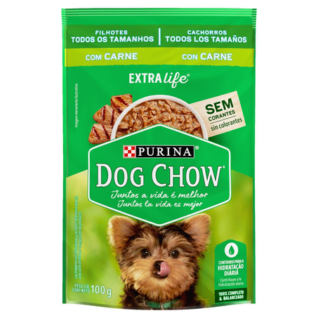 Ração Dog Chow 100g - Raças Pequenas - Carne, Leite e Arroz - Sachê