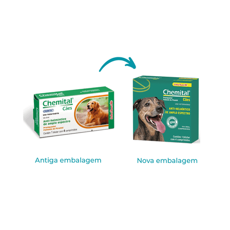 Chemital Anti-helmíntico para Cães 4 comprimidos 360-1