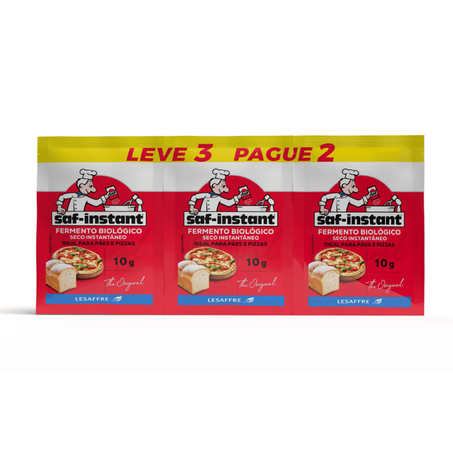 Fermento biológico Saf 10g Leve 3 Pague 2