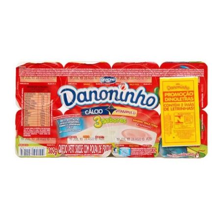Petit suisse danoninho 320g 3 sabores
