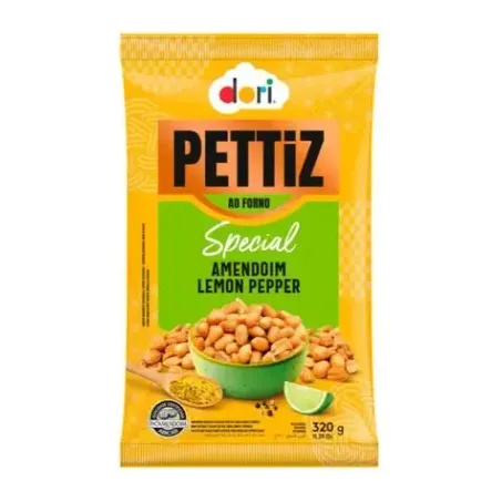 Amendoim Dori 320g Pettiz Lemon Pepper