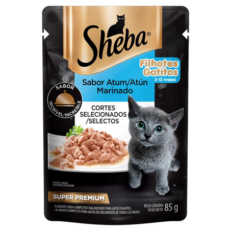 Ração Sheba 85g - Filhotes - Atum Marinado - Sachê