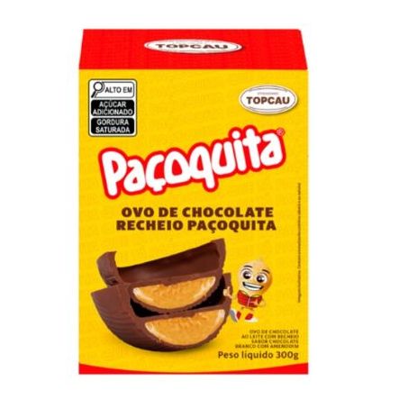 Ovo de Páscoa ao Leite Recheio Paçoquita Topcau Caixa 300g
