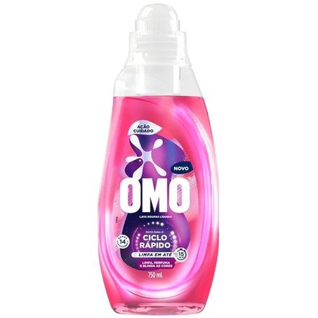 Lava roupas líquido omo ciclo rápido ação cuidado 750ml
