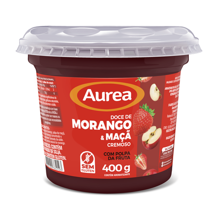 Doce cremoso morango & maçã áurea