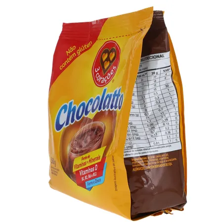 ACHOCOLATADO 3 CORAÇÕES CHOCOLATTO SACHÊ 560G 360-6