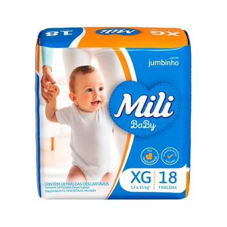 Fralda Descartável Mili Ultra Seca Xg Jumbinho Pacote 18UN