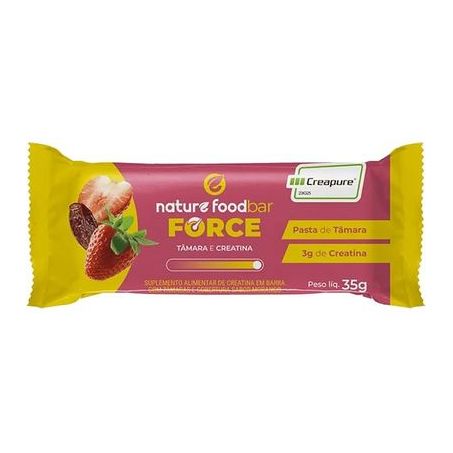 Barra de Tâmara com Creatina e Cobertura Sabor Morango Nature Foodtech 35g 