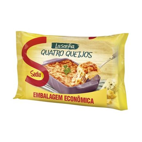 Lasanha Congelada Sadia Quatro Queijos Familiar Embalagem 1KG
