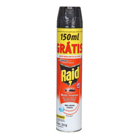 INSETICIDA AEROSSOL MULTI-INSETOS RAID BASE ÁGUA SEM CHEIRO