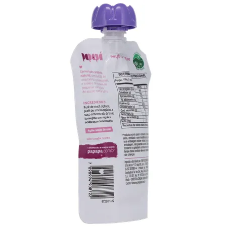 Papinha Orgânica Maçã & Ameixa Papapá Squeeze 100G 360-13