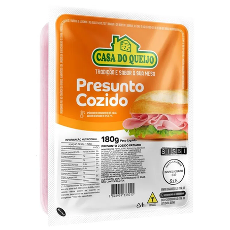 PRESUNTO COZIDO CASA DO QUEIJO 180G