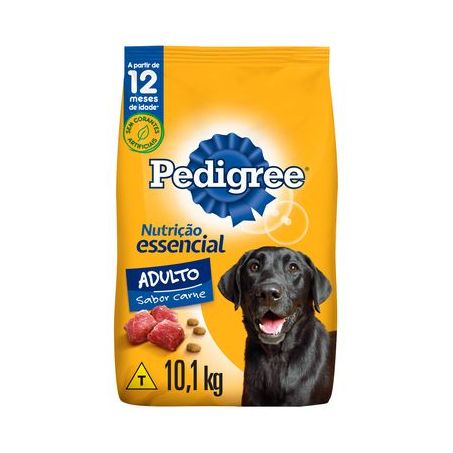Ração Para Cães Adultos Pedigree Nutrição Essencial Raças Médias E Grandes Carne 10.1KG