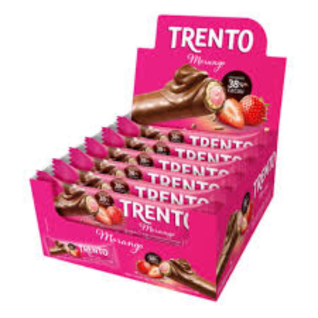 Choc barrinha trento pcc/16x29g morango