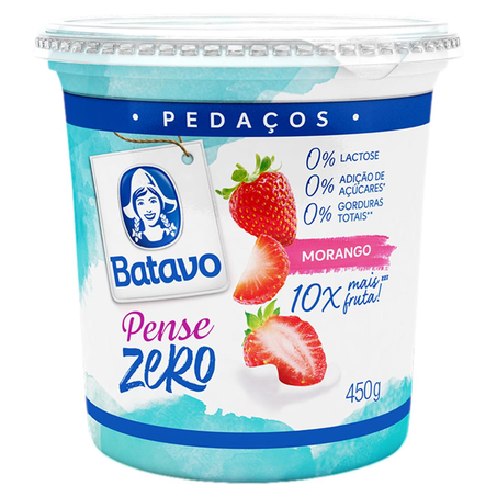 Iogurte Pense Zero Batavo 450g - Zero Lactose - Morango