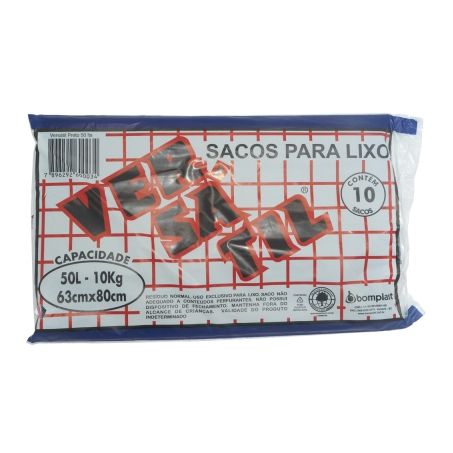 Saco de lixo rolo 50l c/10 un versatil