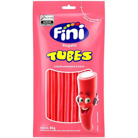 BALA FINI TUBES MORANGO/NATA 80G REGALIZ