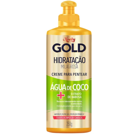 Creme pentear niely gold 250ml hidratacao milagrosa
